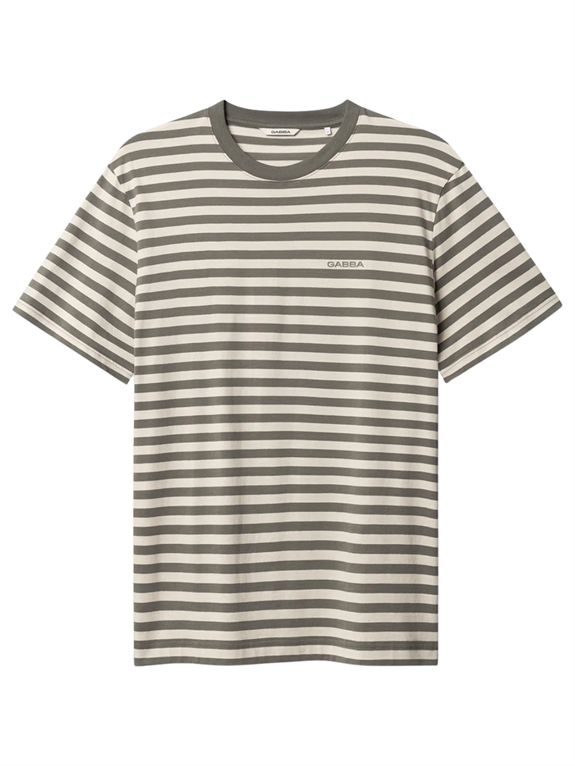 GABBA Dune Logo Stripes SS GOTS - Castor Grey