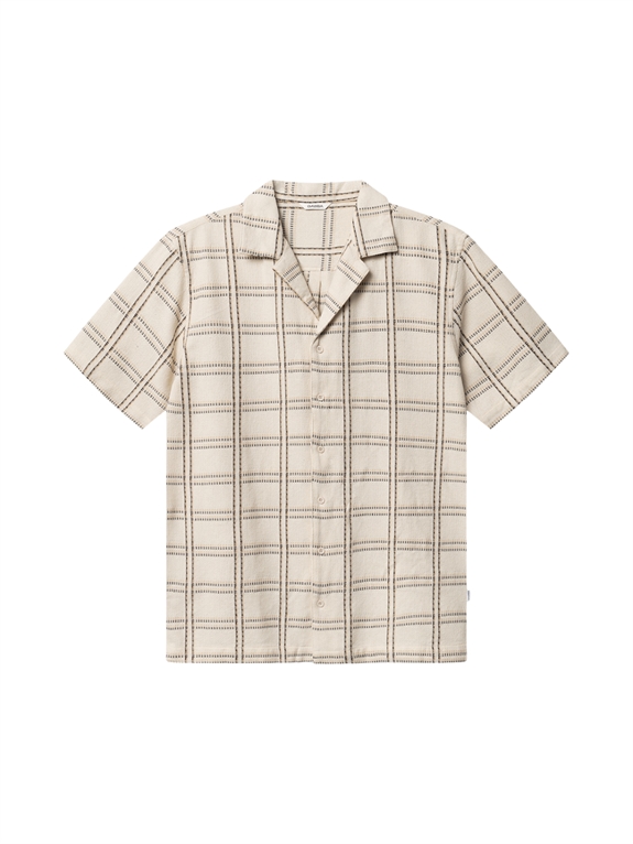 GABBA Sven Reg Resort Wire SS shirt - Beige Check