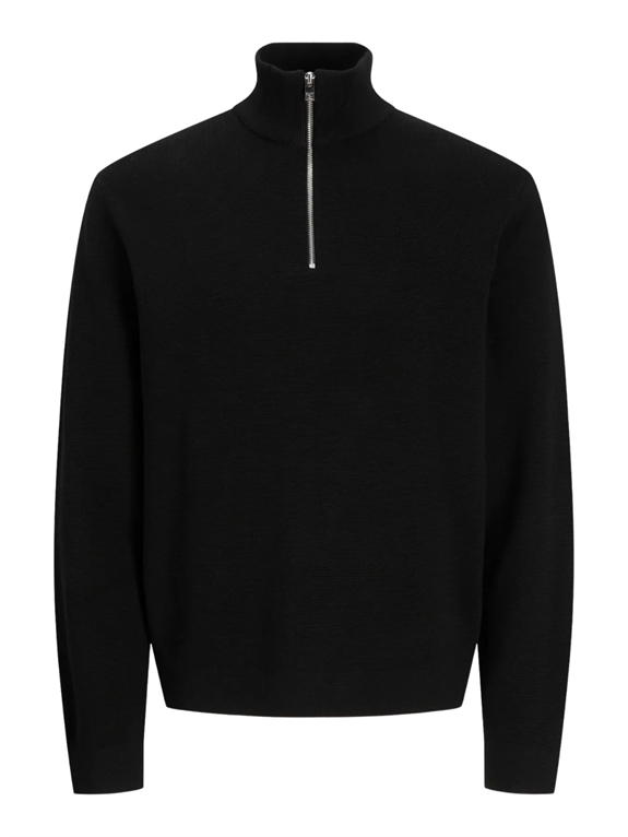 Jack & Jones Milano Stitch Knit Half Zip - Black