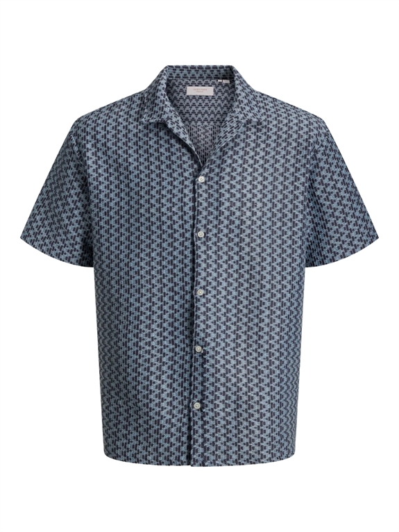 Jack & Jones Montauk Crochet Shirt SS - Odyssey Gray
