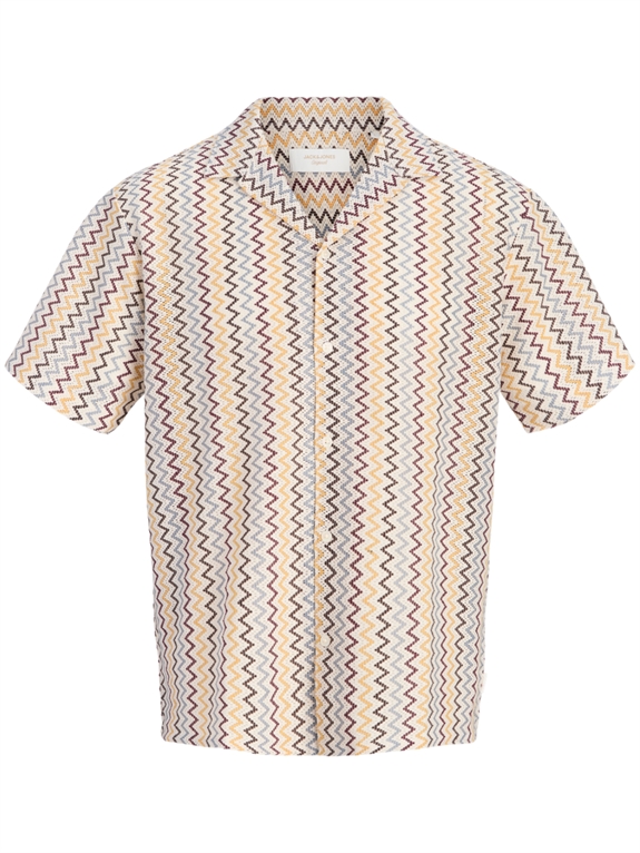 Jack & Jones Montauk Crochet Shirt SS - Snow White