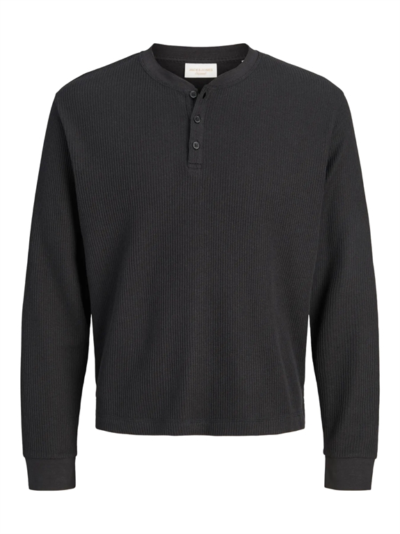 Jack & Jones Norrebro Henley LS Tee - Black