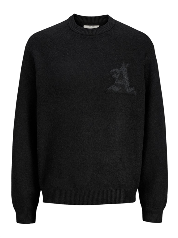 Jack & Jones Colegacy Knit Jacquard Crewneck - Black