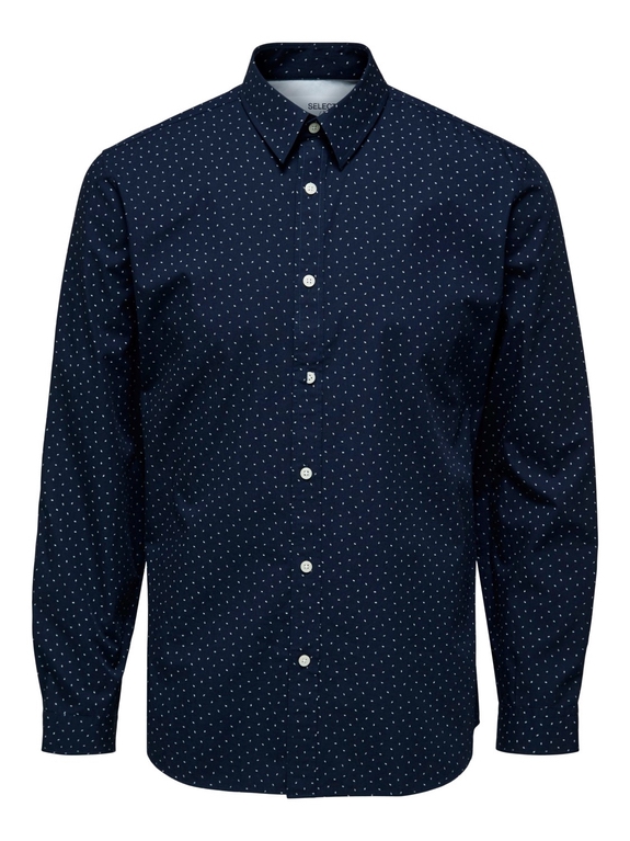 Selected Slim Marcel Shirt LS - Navy Blazer/AOP
