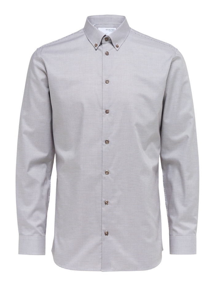 Selected Slim Sirius Shirt LS Button Down - White/Checks
