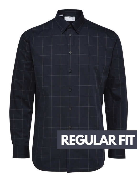 Selected Reg Ethan Check Shirt Classic - Dark Navy/Checks	