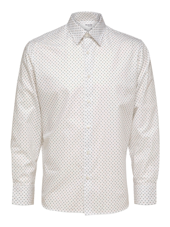 Selected Slim ethan Shirt LS Classic - Bright White/AOP