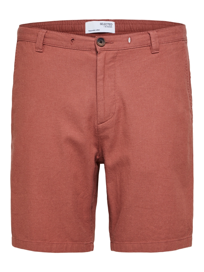 Selected Regular Brody Linen Shorts - Chutney