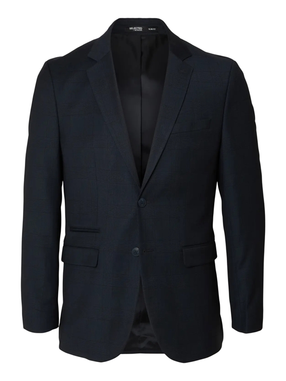 Selected Slim Neil Check Blazer - Dark Navy/Check
