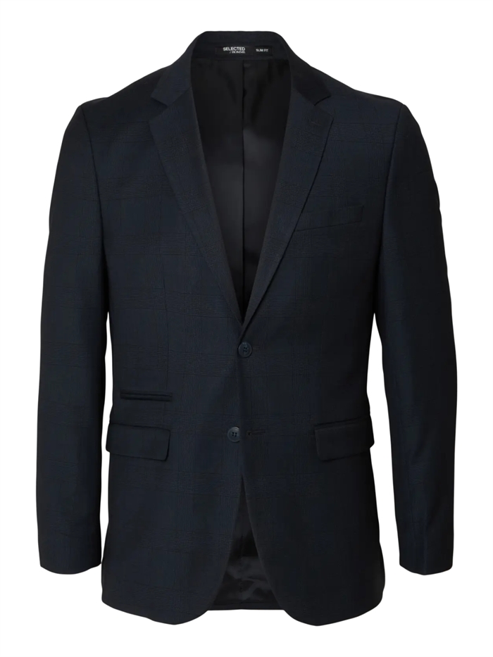 Selected Slim Neil Check Blazer - Dark Navy/Check