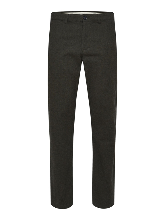 Selected 175 Slim Miles Brushed Pants - Forest Night/Structure