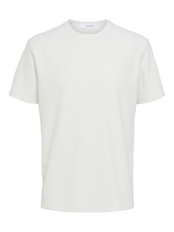 Selected Relax-Plisse Tee - Egret