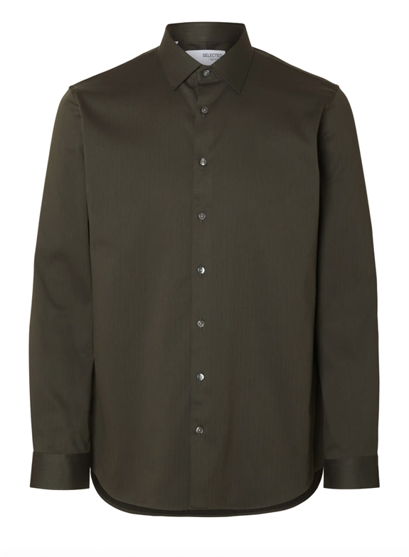 Selected Slim Performance Shirt LS - Forest Night/Dobby