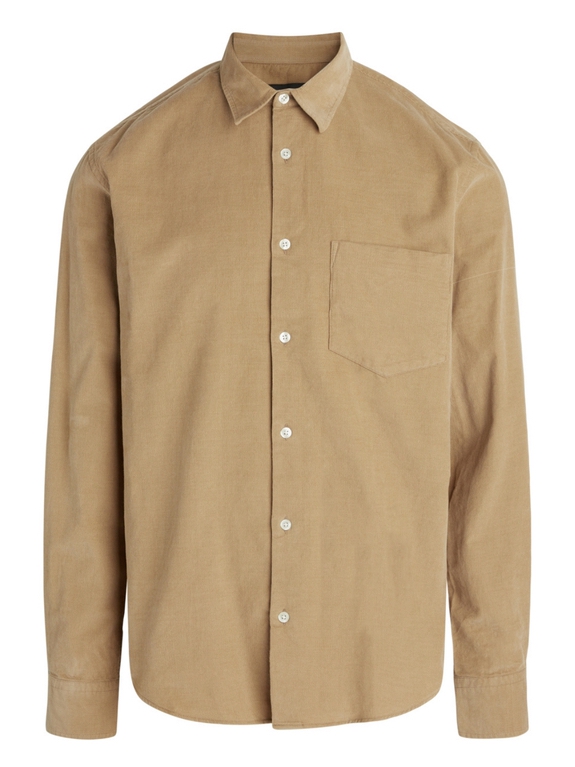 Mads Nørgaard Dyed Baby Cord Sune Shirt - Kelp