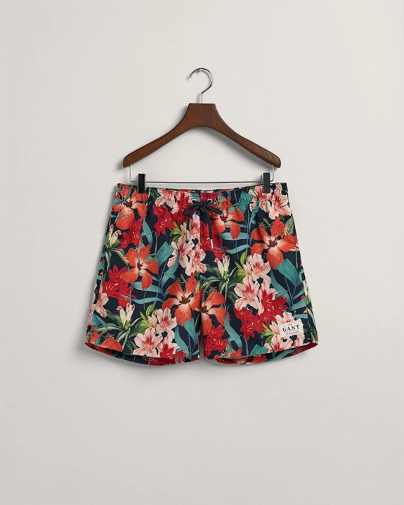 GANT Floral Print Swim Shorts - Marine