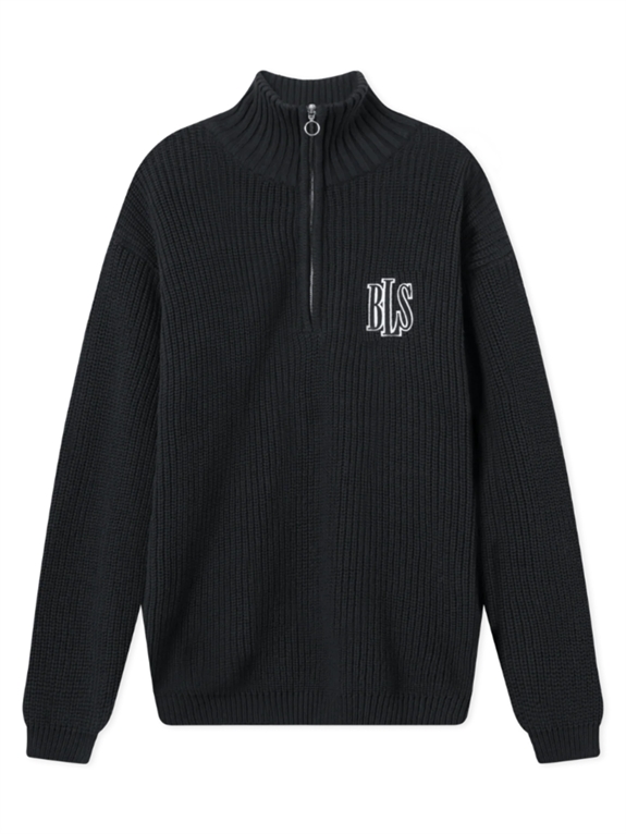 BLS Hafnia Applique Zip Up Knit - Black