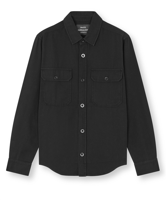 Mads Nørgaard Dyed Canvas Skyler Shirt - Black