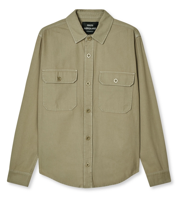 Mads Nørgaard Dyed Canvas Skyler Shirt - Silver Sage