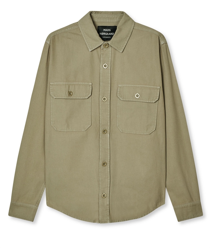 Mads Nørgaard Dyed Canvas Skyler Shirt - Silver Sage