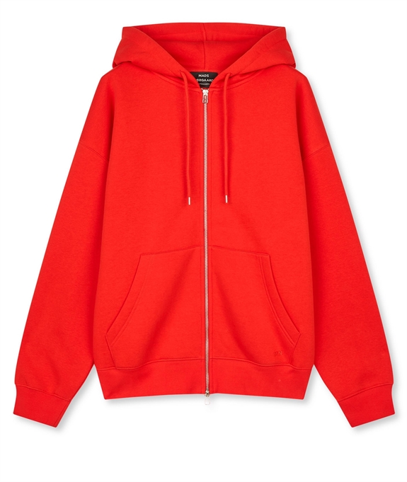 Mads Nørgaard standard Luka hoodie zip sweat - Fiery Red