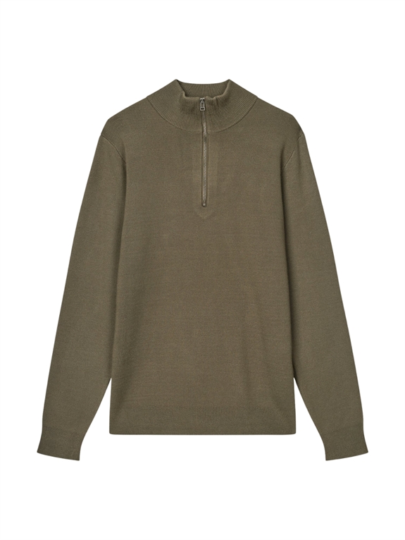 Mads Nørgaard Urban Chase Half Zip Knit - Tarmac