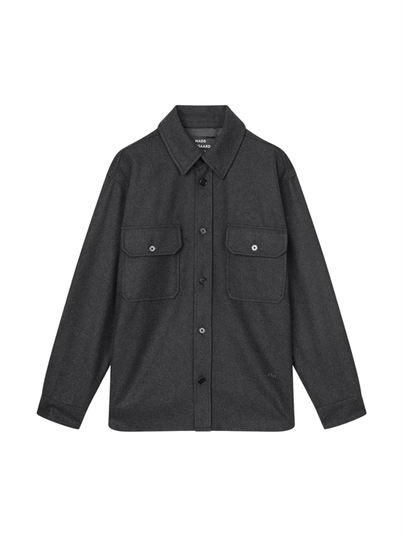 Mads Nørgaard Felted Wool August Work Shirt - Charcoal Melange