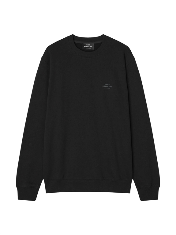 Mads Nørgaard Cotton Light Crew Logo Sweat - Black