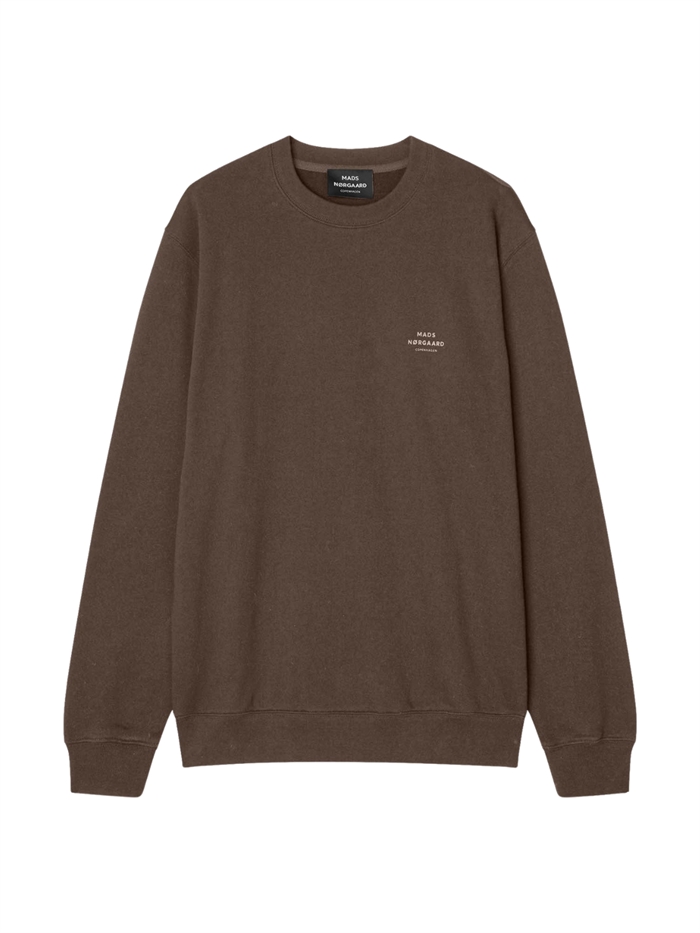 Mads Nørgaard Cotton Light Crew Logo Sweat - Turkish Coffee