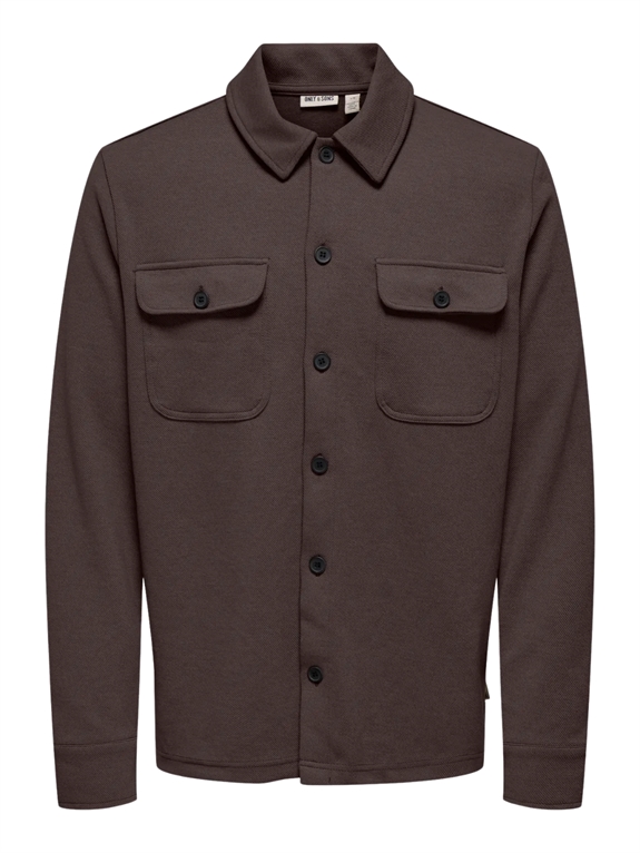 ONLY & SONS New Kodyl Overshirt Sweat - Coffee Bean/Malange