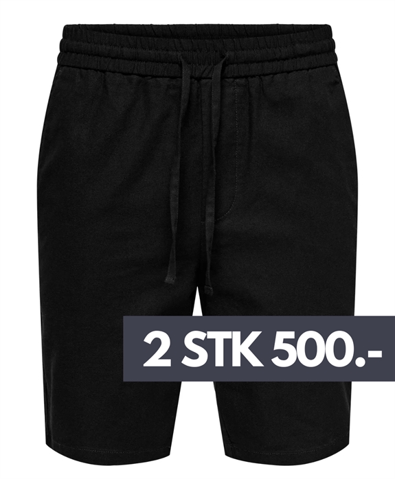 ONLY & SONS Linus 0007 Cotton Linen shorts - Black