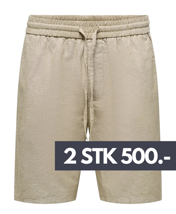 ONLY & SONS Linus 0007 Cotton Linen shorts - Coriander / Two tone