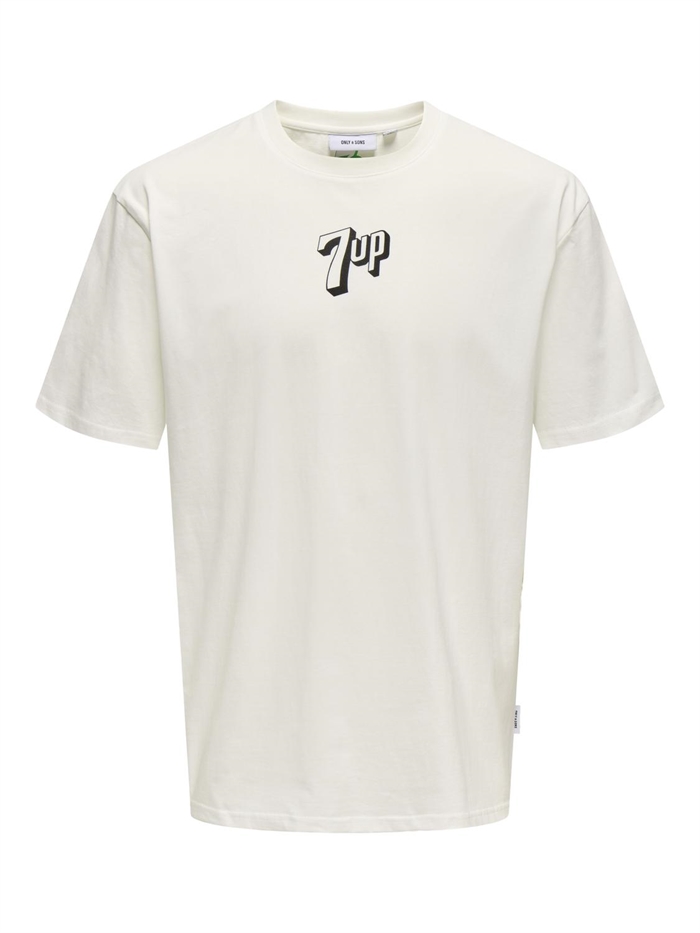 ONLY & SONS 7 UP Relaxed SS T-shirt - Cloud Dancer/Fresh Up