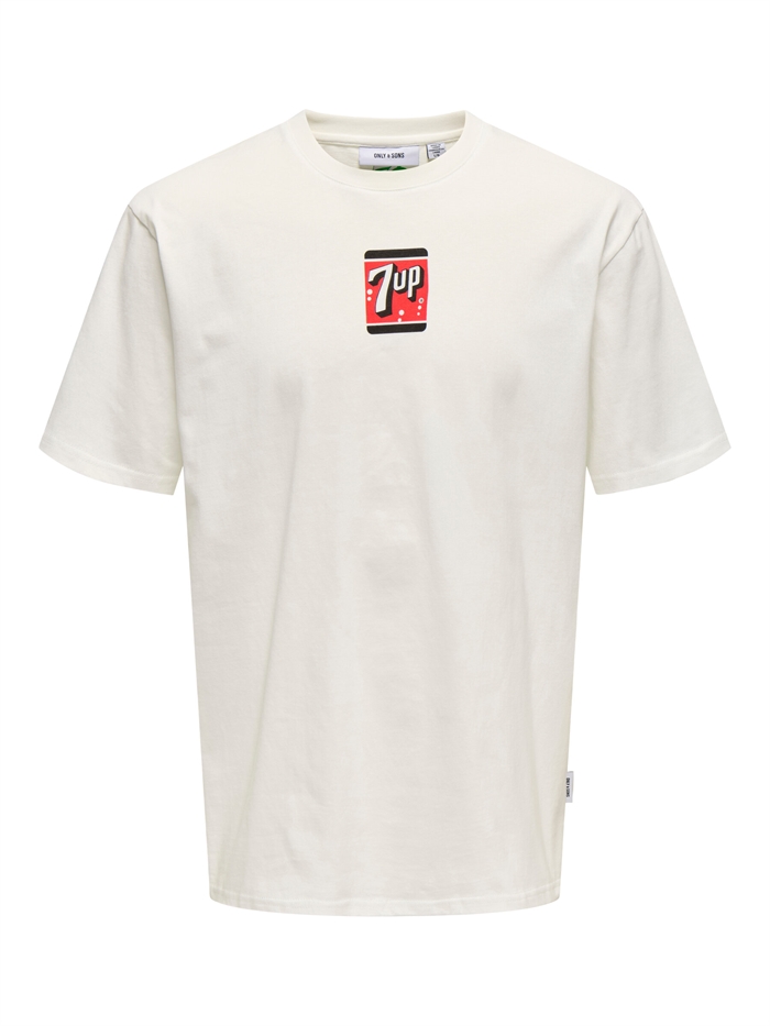 ONLY & SONS 7 UP Relaxed SS T-shirt - Cloud Dancer/Play It Cool