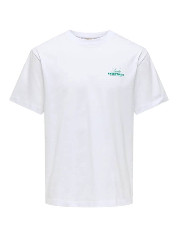 ONLY & SONS Fred Life RLX SS print t-shirt - Bright White/Daily Esse 