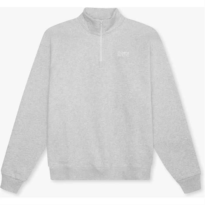 7 DAYS Active Organic Regular Half Zip - Heather Gray