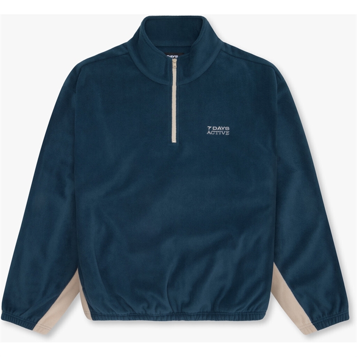 7 DAYS Active Fleece Pullover - Dark Denim/Silver Gray