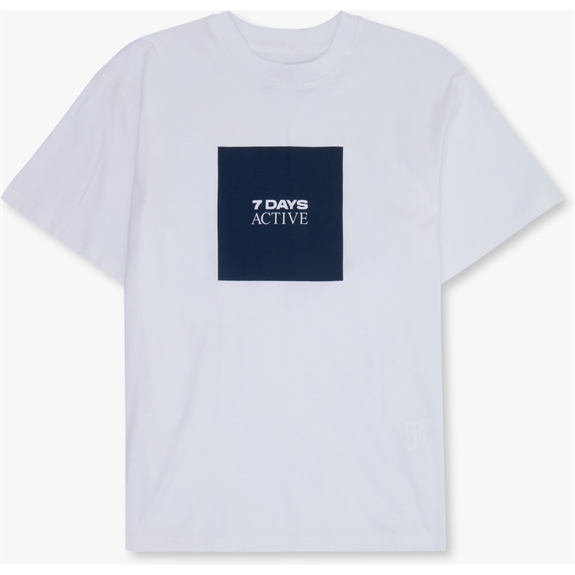 7 Days Active Organic Box Logo Tee - Brilliant White