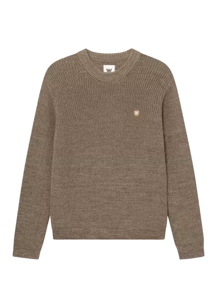 Wood Wood by Double A Halum knit crewneck - Desert Palm Melange