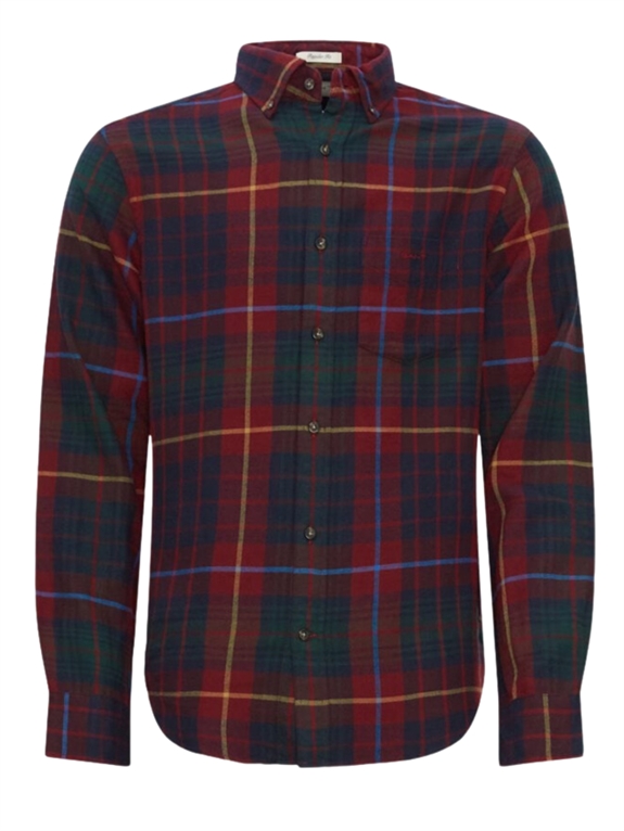 GANT Reg UT Plaid Flannel Check shirt - Plumed Red