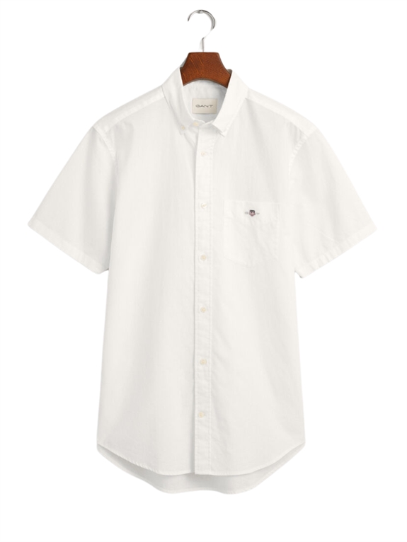 GANT Reg Cotton Linen SS Shirt - White