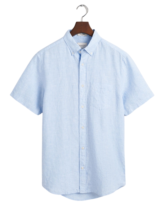 GANT Reg Linen SS Shirt - Capri Blue