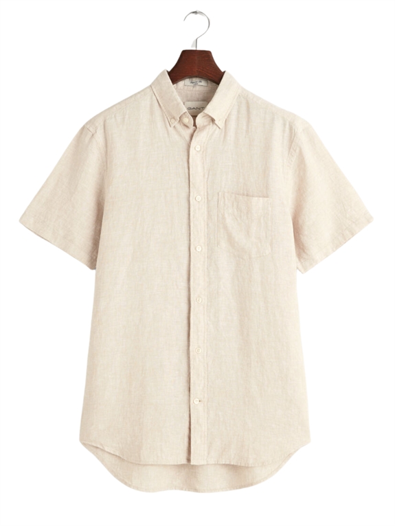 GANT Reg Linen SS Shirt - Dry Sand