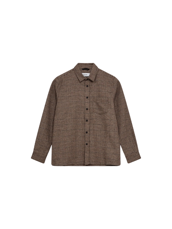 Resteröds Lennox Wool Shirt - Brown Check