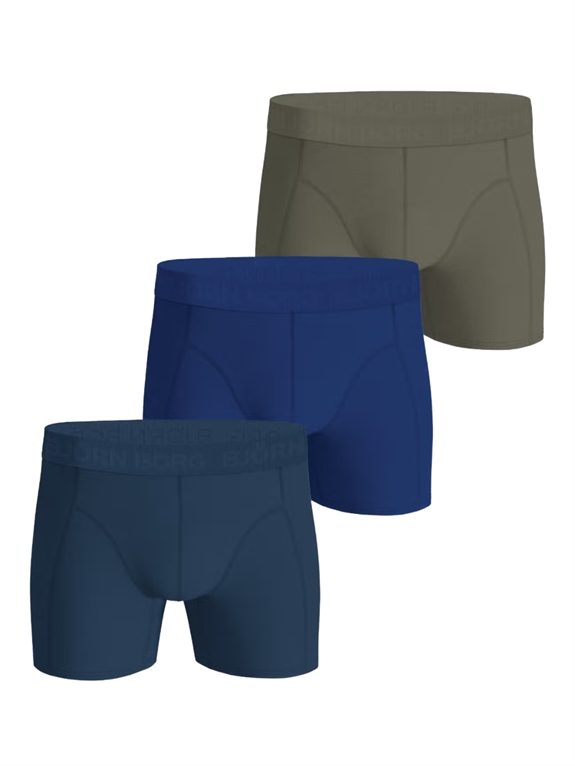 BJÖRN BORG Cotton Stretch Boxer 3-Pack - MP001 (Blue,green,petroleum)