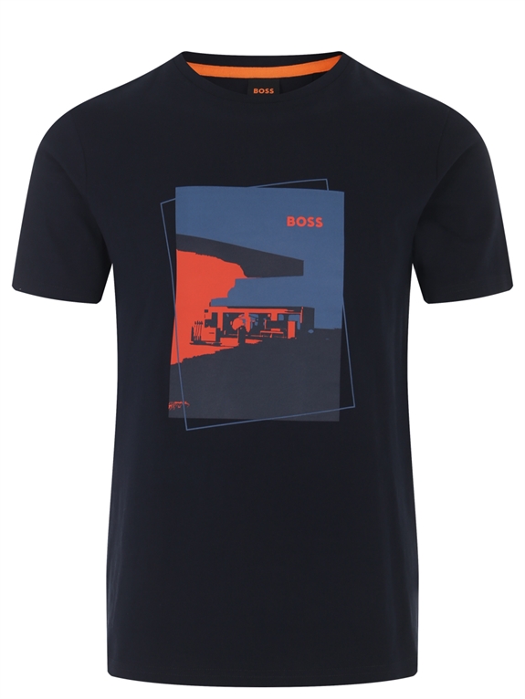 BOSS Orange Teeabstract t-shirt - Dark Blue
