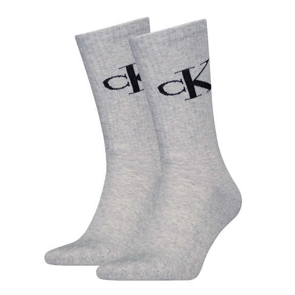 Calvin Klein Sock 2 Pack Monogram - Light Grey Melange