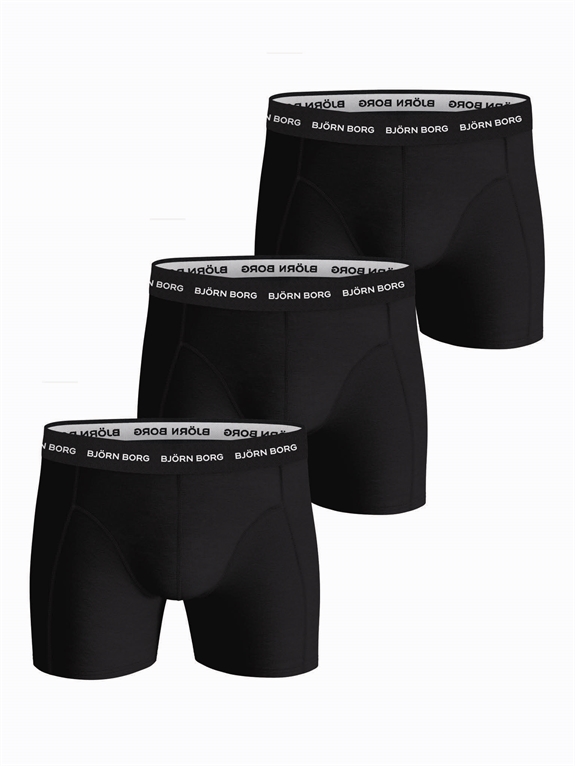 BJÖRN BORG Cotton Stretch Boxer 3-Pack - Black