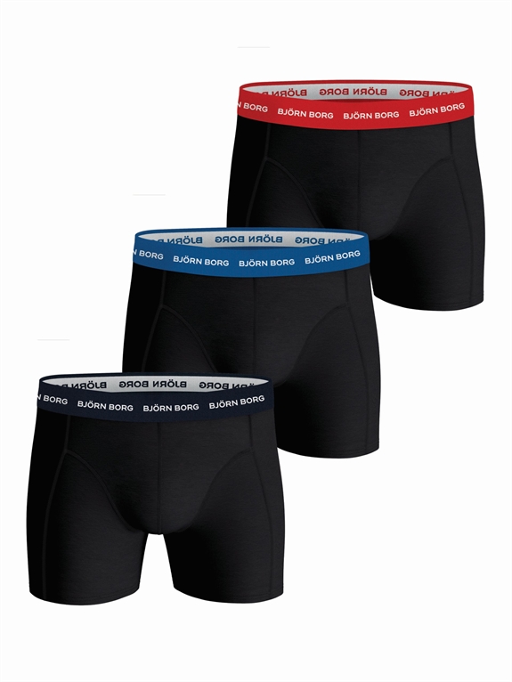 BJÖRN BORG Cotton Stretch Boxer 3-Pack - Navy/Blue/Red