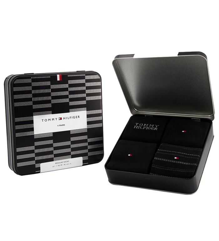 Tommy Hilfiger Sock 4 Pack Tin Giftbox - Black