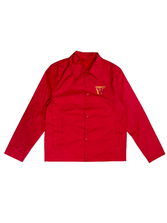 WOOD WOOD Ali Stacked Logo Coach Jacket - Apple Red